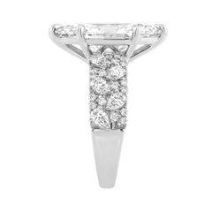 Luxury 14K White Gold Diamond Ring 6 1/4Ct Marquise Center Stone With Pear &amp; Round Diamonds, Women Fashion Engagement Ring (Color F-G -Clarity Vs1