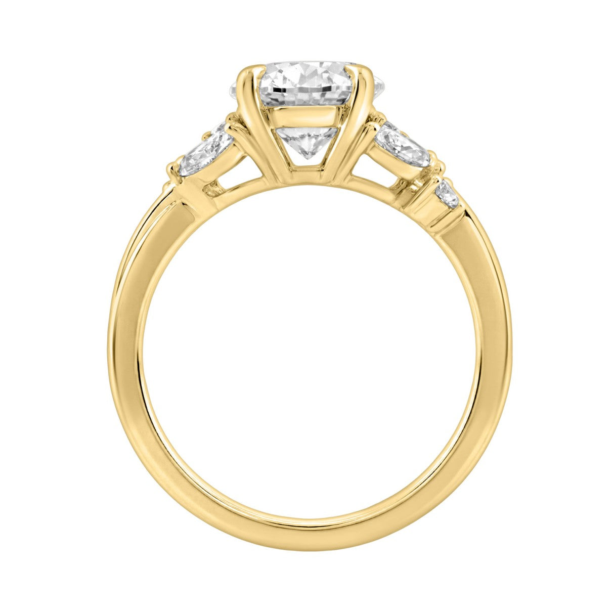 14K Yellow Gold 3 1/2Ct Lab-Grown Diamond Engagement Ring For Women 3Ct Oval Center With Marquise & Round Side Stones, Elegant Bridal Ring (Color F-G