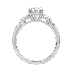 14K White Gold 3 1/2Ct Lab-Grown Diamond Engagement Ring For Women 3Ct Marquise Center With Round Side Stones, Elegant Fashion Bridal Ring (Color F-G