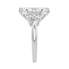 14K White Gold 3 1/2Ct Lab-Grown Diamond Engagement Ring For Women 3Ct Marquise Center With Round Side Stones, Elegant Fashion Bridal Ring (Color F-G -Clarity Vs1/Vs2)