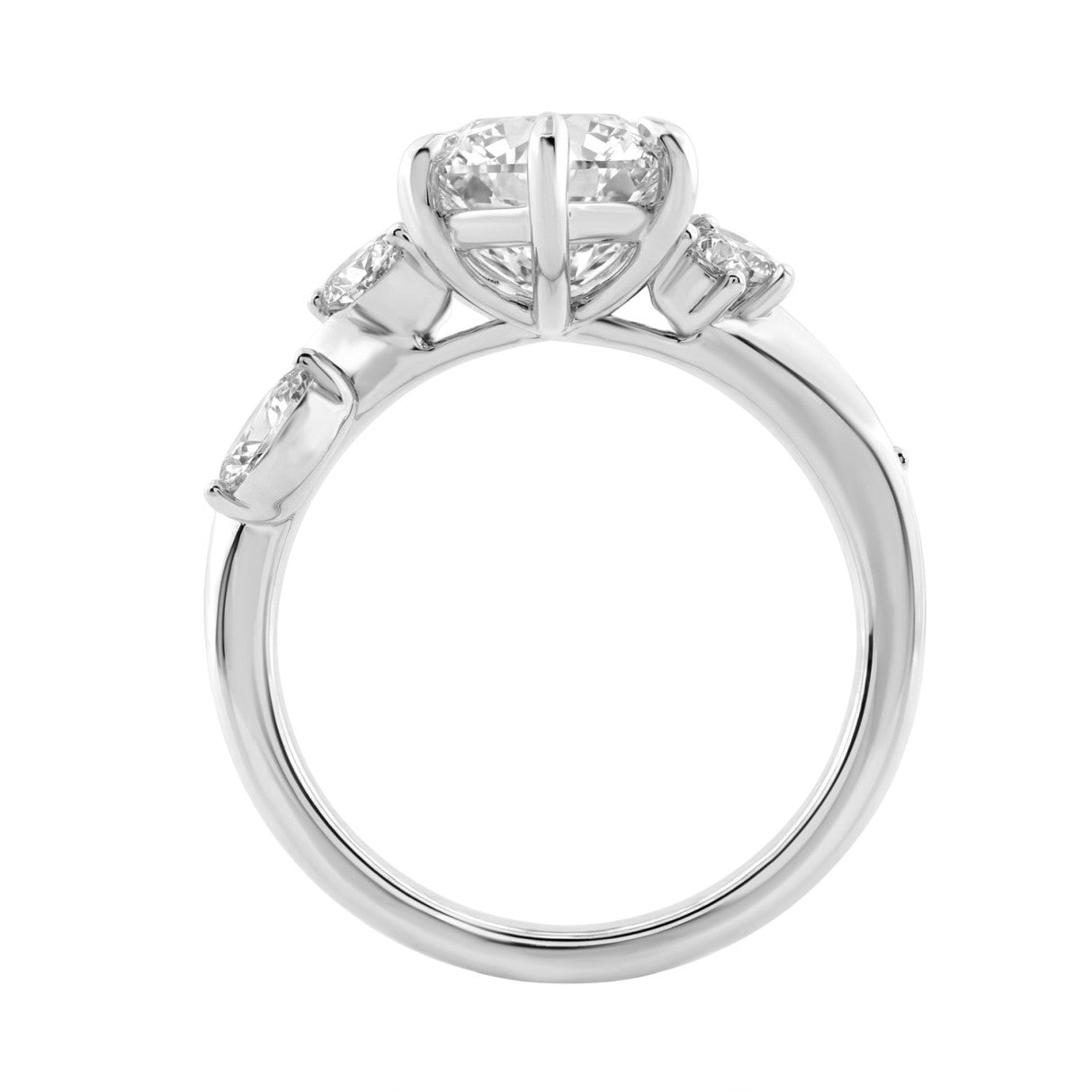 14K White Gold 5 1/2Ct Lab-Grown Diamond Engagement Ring For Women 5Ct Marquise Center Stone With Round Side Stones, Luxury Bridal Ring (Color F-G -Cl