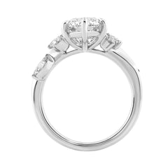 14K White Gold 5 1/2Ct Lab-Grown Diamond Engagement Ring For Women 5Ct Marquise Center Stone With Round Side Stones, Luxury Bridal Ring (Color F-G -Cl