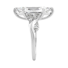 14K White Gold 5 1/2Ct Lab-Grown Diamond Engagement Ring For Women 5Ct Marquise Center Stone With Round Side Stones, Luxury Bridal Ring (Color F-G -Cl