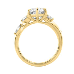 14K Yellow Gold 5 1/2Ct Lab-Grown Diamond Engagement Ring For Women 5Ct Marquise Center Stone With Round Side Stones, Luxury Bridal Ring (Color F-G -C