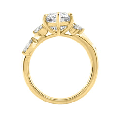 14K Yellow Gold 5 1/2Ct Lab-Grown Diamond Engagement Ring For Women 5Ct Marquise Center Stone With Round Side Stones, Luxury Bridal Ring (Color F-G -Clarity Vs1/Vs2)