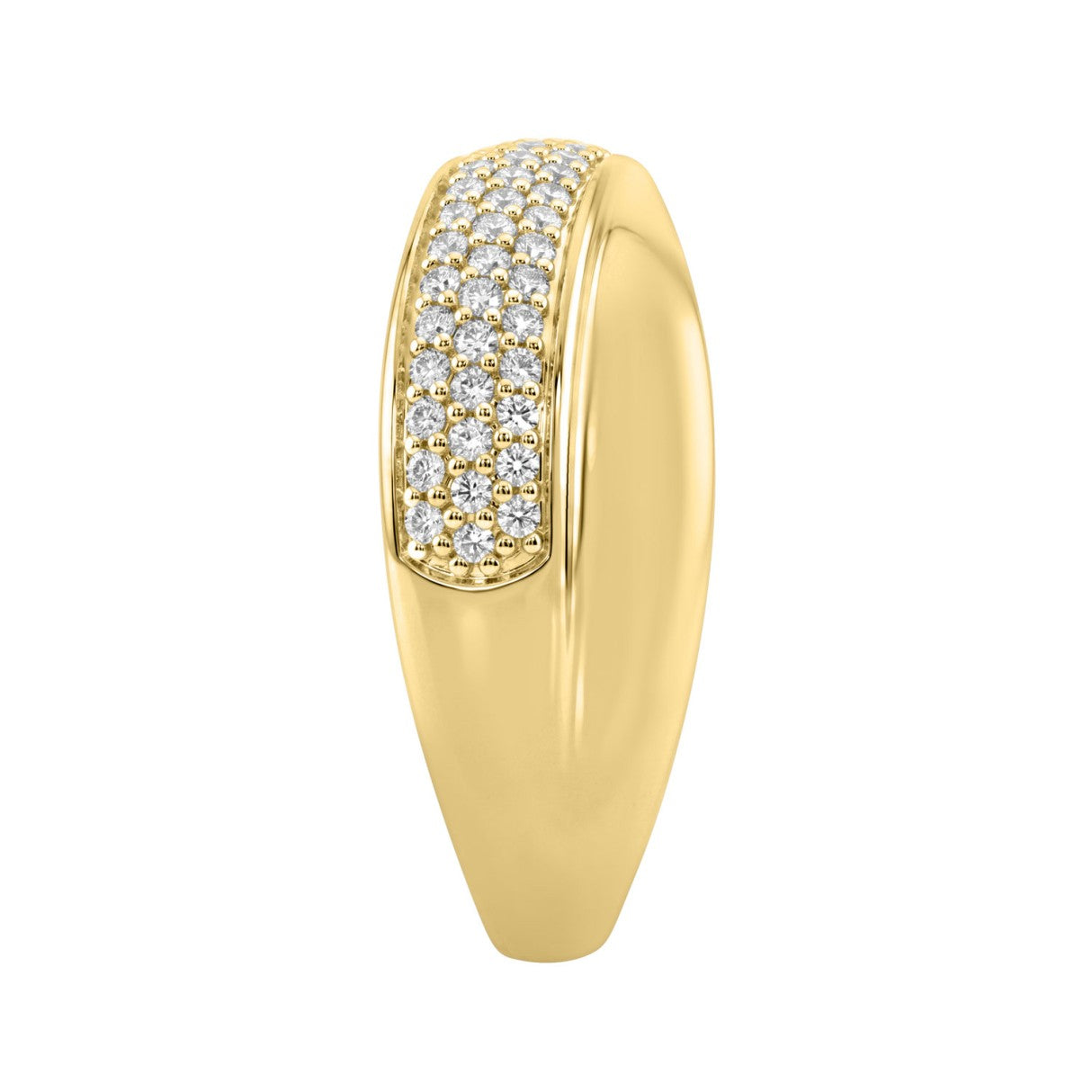 Elegant 10K Yellow Gold Lab Grown Diamond Ladies Ring 1/2Ct Round Cut Crossover Engagement Design (Color F-G -Clarity Vs1/Vs2)