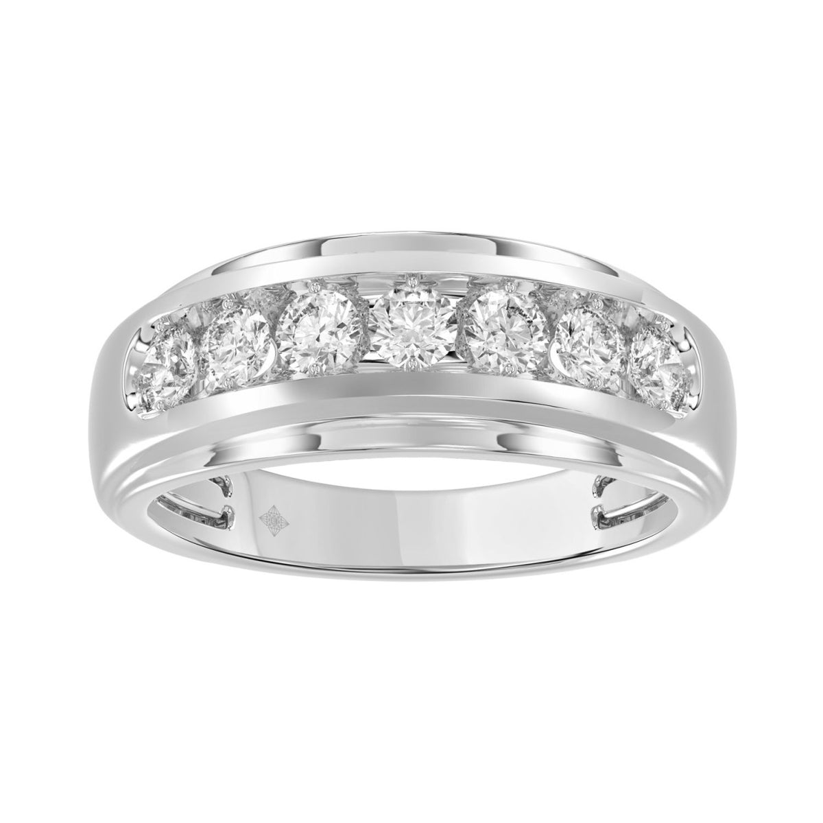 Luxury 14K White Gold 1.00Ct Men's Round Cut Lab Grown Diamond Band