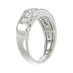 Luxury 14K White Gold 1.00Ct Men's Round Cut Lab Grown Diamond Band