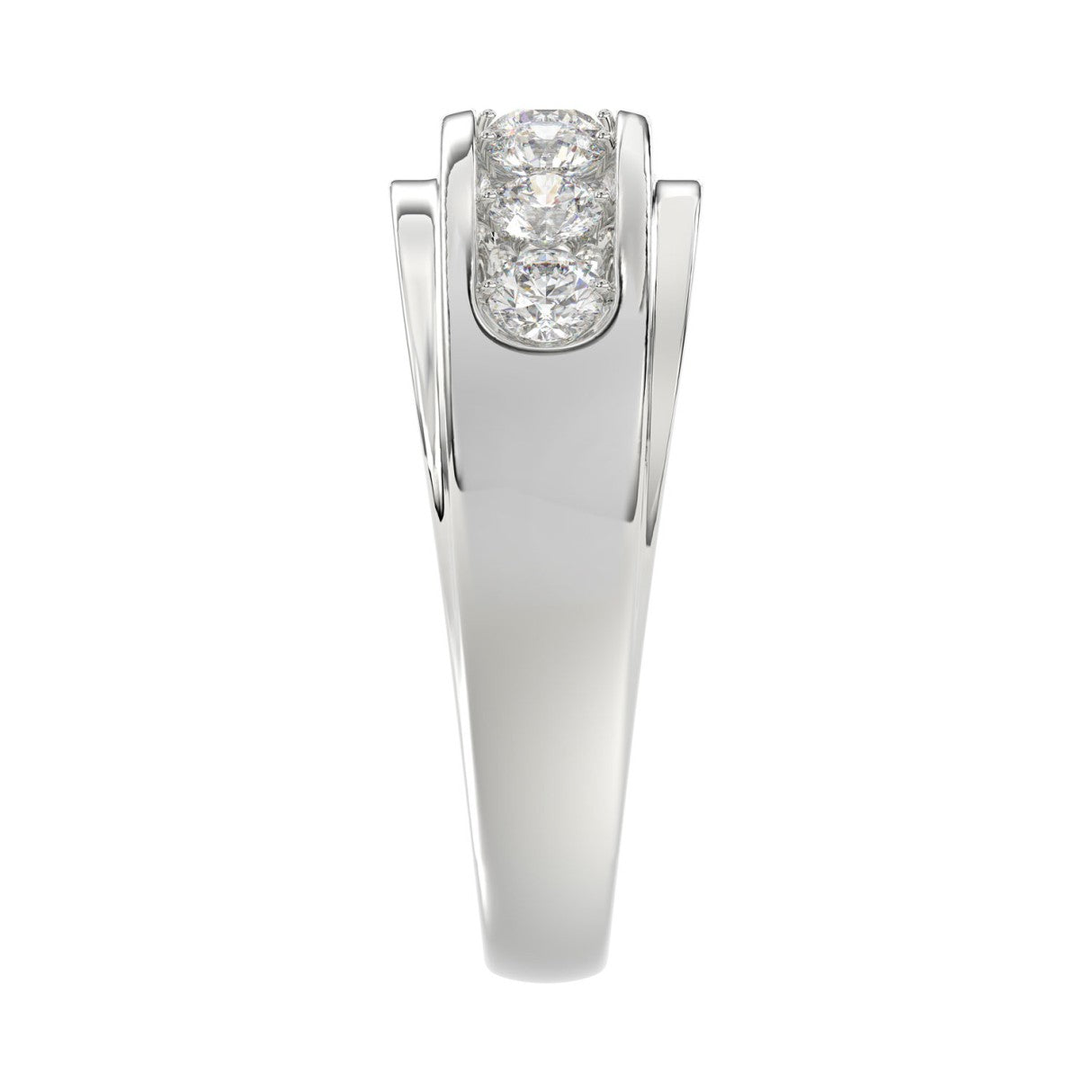 Luxury 14K White Gold 1.00Ct Men's Round Cut Lab Grown Diamond Band