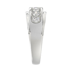 Luxury 14K White Gold 1.00Ct Men's Round Cut Lab Grown Diamond Band
