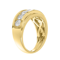 Elegant 14K Yellow Gold 2.00Ct Men's Round Cut Lab Grown Diamond Band