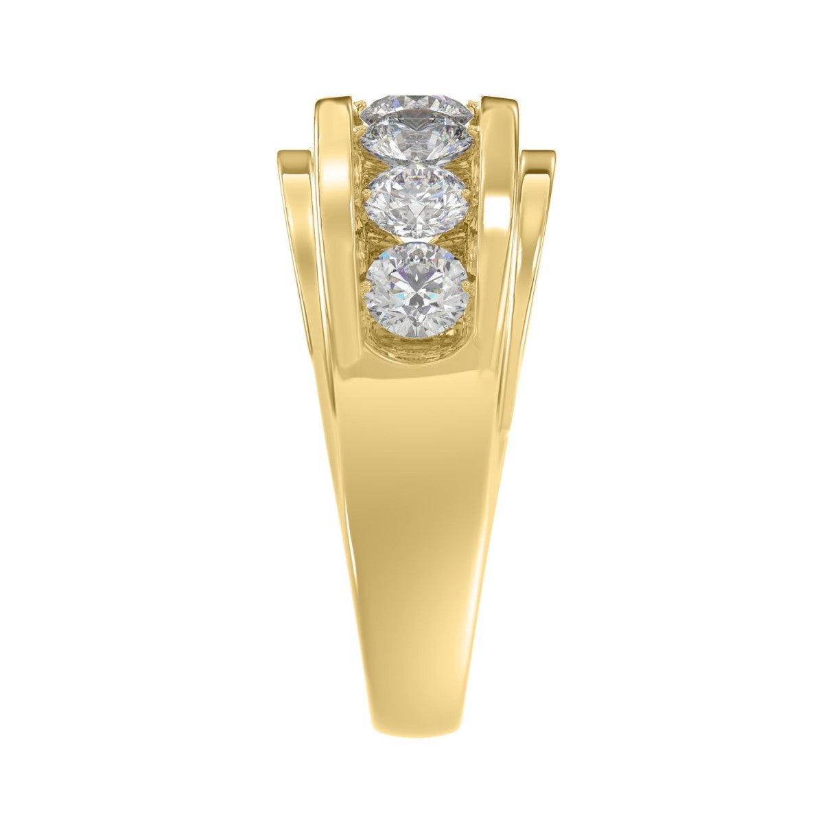 Elegant 14K Yellow Gold 2.00Ct Men's Round Cut Lab Grown Diamond Band
