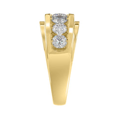 Elegant 14K Yellow Gold 2.00Ct Men's Round Cut Lab Grown Diamond Band