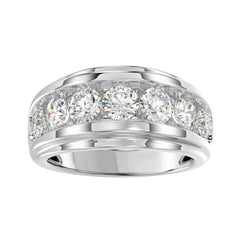 Elegant 14K White Gold 3.00Ct Men's Round Cut Lab Grown Diamond Band