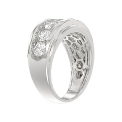Elegant 14K White Gold 3.00Ct Men's Round Cut Lab Grown Diamond Band