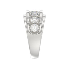 Elegant 14K White Gold 3.00Ct Men's Round Cut Lab Grown Diamond Band