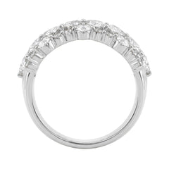 14K White Gold 3.00Ct Mixed Shape Diamond Cluster Ring Round, Marquise & Pear Floral Inspired Ladies Ring (Color F-G -Clarity Vs1/Vs2)