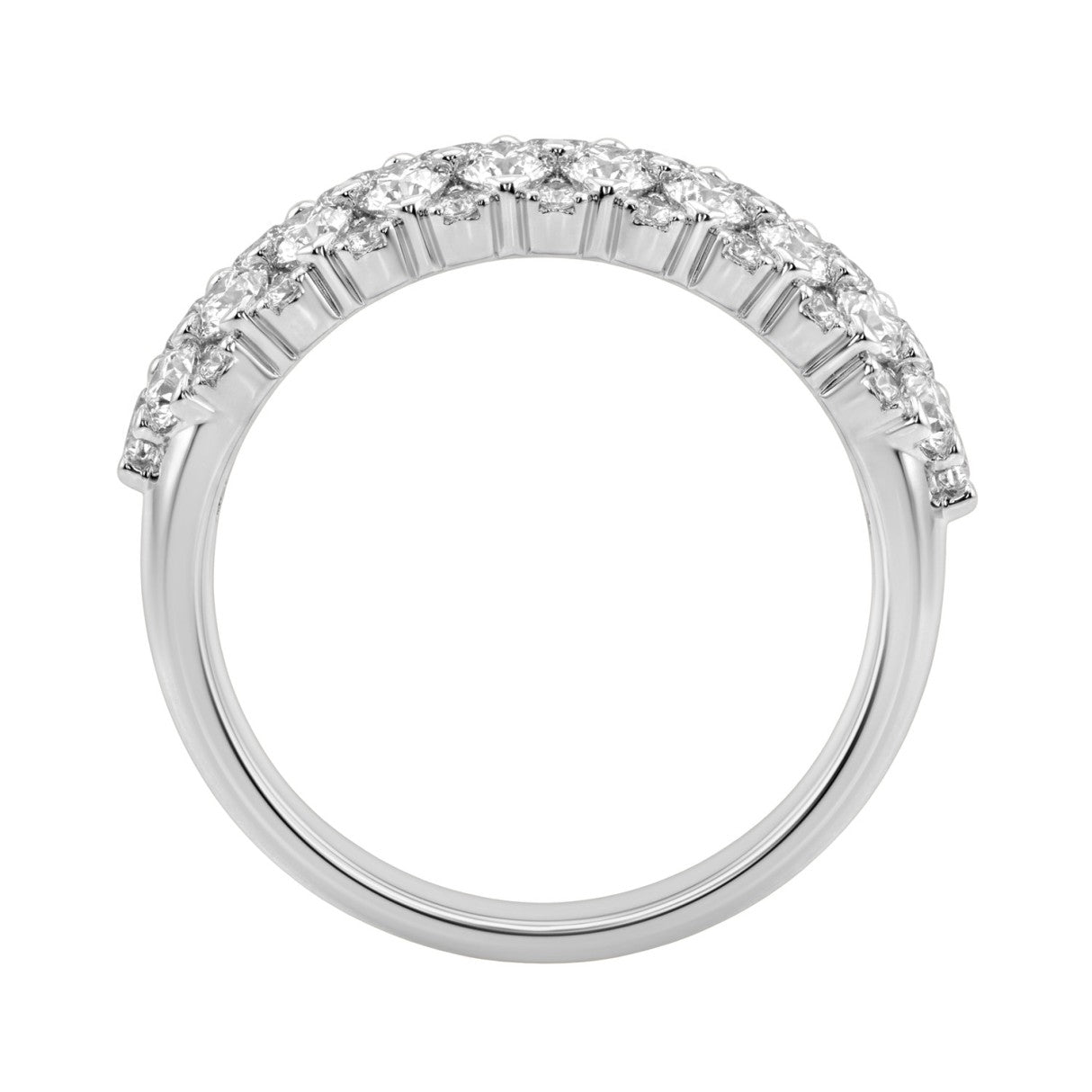 14K White Gold 3.00Ct Multi Shape Diamond Ring Round, Pear & Marquise Cut Cluster Ring For Women (Color F-G -Clarity Vs1/Vs2)