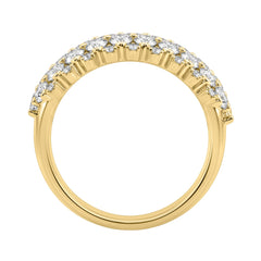 14K Yellow Gold 3.00Ct Multi Shape Diamond Ring Round, Pear & Marquise Cut Cluster Ring For Women (Color F-G -Clarity Vs1/Vs2)