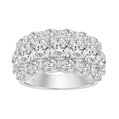 14K White Gold 5 1/3Ct Oval Diamond Cluster Ring For Women Luxury Statement Fashion Ring (Color F-G -Clarity Vs1/Vs2)