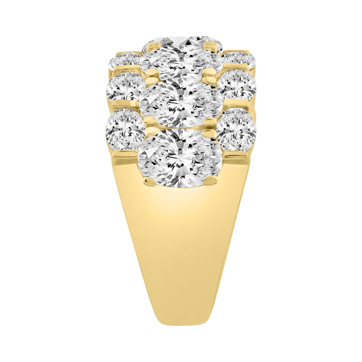 14K Yellow Gold 5 1/3Ct Oval Diamond Cluster Ring For Women Luxury Statement Fashion Ring (Color F-G -Clarity Vs1/Vs2)