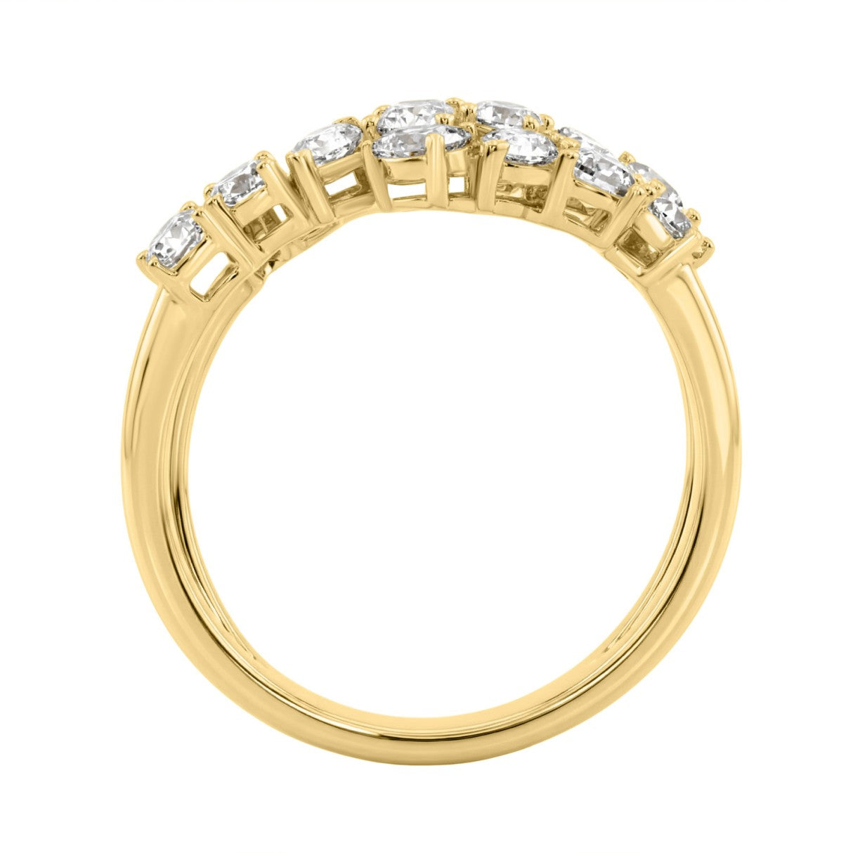 Elegant 14K Yellow Gold 1 1/2Ct Diamond Ring Mixed Cuts Round, Marquise, Pear, Emerald & Oval, Women?S Fashion Jewelry (Color F-G -Clarity Vs1/Vs2)