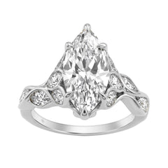 Elegant 14K White Gold 4 1/5Ct Marquise Diamond Ring Women Fashion Engagement Ring (Color F-G -Clarity Vs1/Vs2)