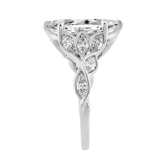 Elegant 14K White Gold 4 1/5Ct Marquise Diamond Ring Women Fashion Engagement Ring (Color F-G -Clarity Vs1/Vs2)