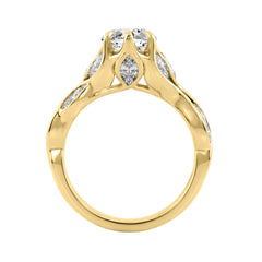 Elegant 14K Yellow Gold 4 1/5Ct Marquise Diamond Ring Women Ladies Engagement Ring (Color F-G -Clarity Vs1/Vs2)