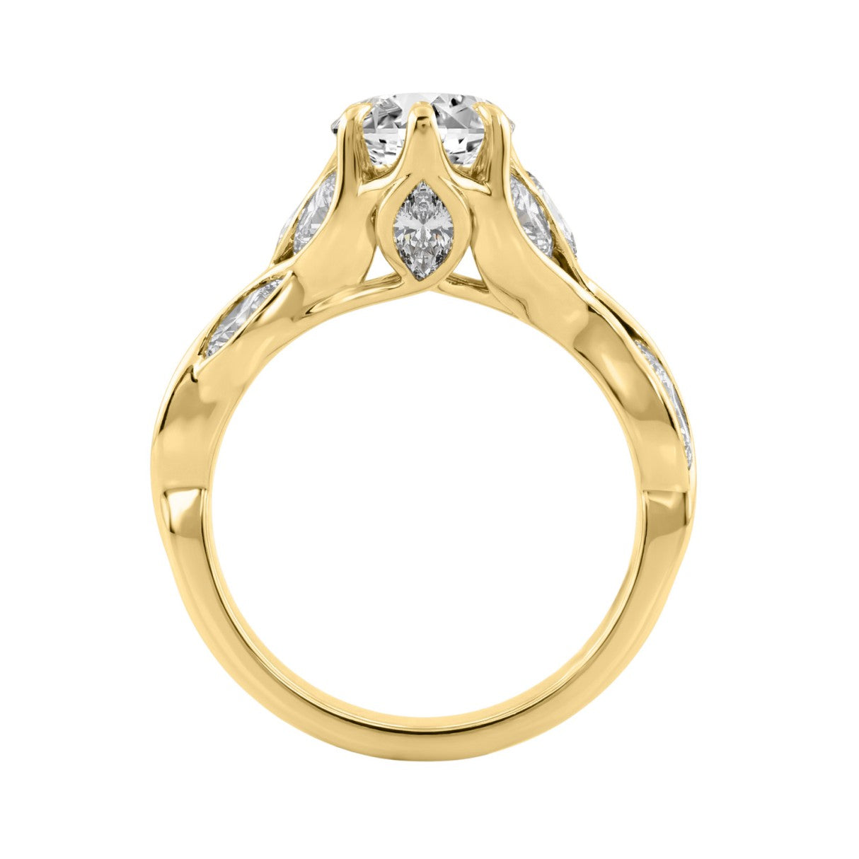 Elegant 14K Yellow Gold 4 1/5Ct Marquise Diamond Ring Women Ladies Engagement Ring (Color F-G -Clarity Vs1/Vs2)