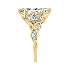 Elegant 14K Yellow Gold 4 1/5Ct Marquise Diamond Ring Women Ladies Engagement Ring (Color F-G -Clarity Vs1/Vs2)