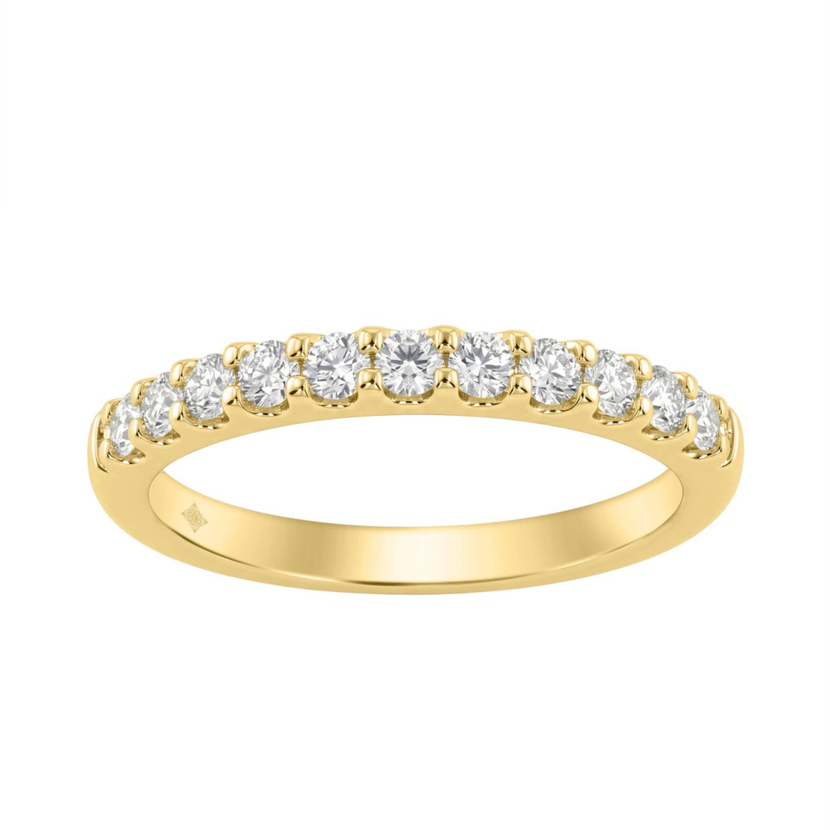 14K Yellow Gold 1/2Ct Men's Round Cut Lab Grown Diamond Fashion Band