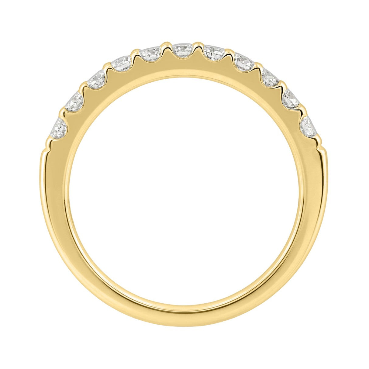 14K Yellow Gold 1/2Ct Men's Round Cut Lab Grown Diamond Fashion Band