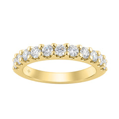 Luxury 14K Yellow Gold 1.00Ct Ladies Wedding Band With Round Brilliant Diamonds