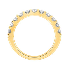 Luxury 14K Yellow Gold 1.00Ct Ladies Wedding Band With Round Brilliant Diamonds