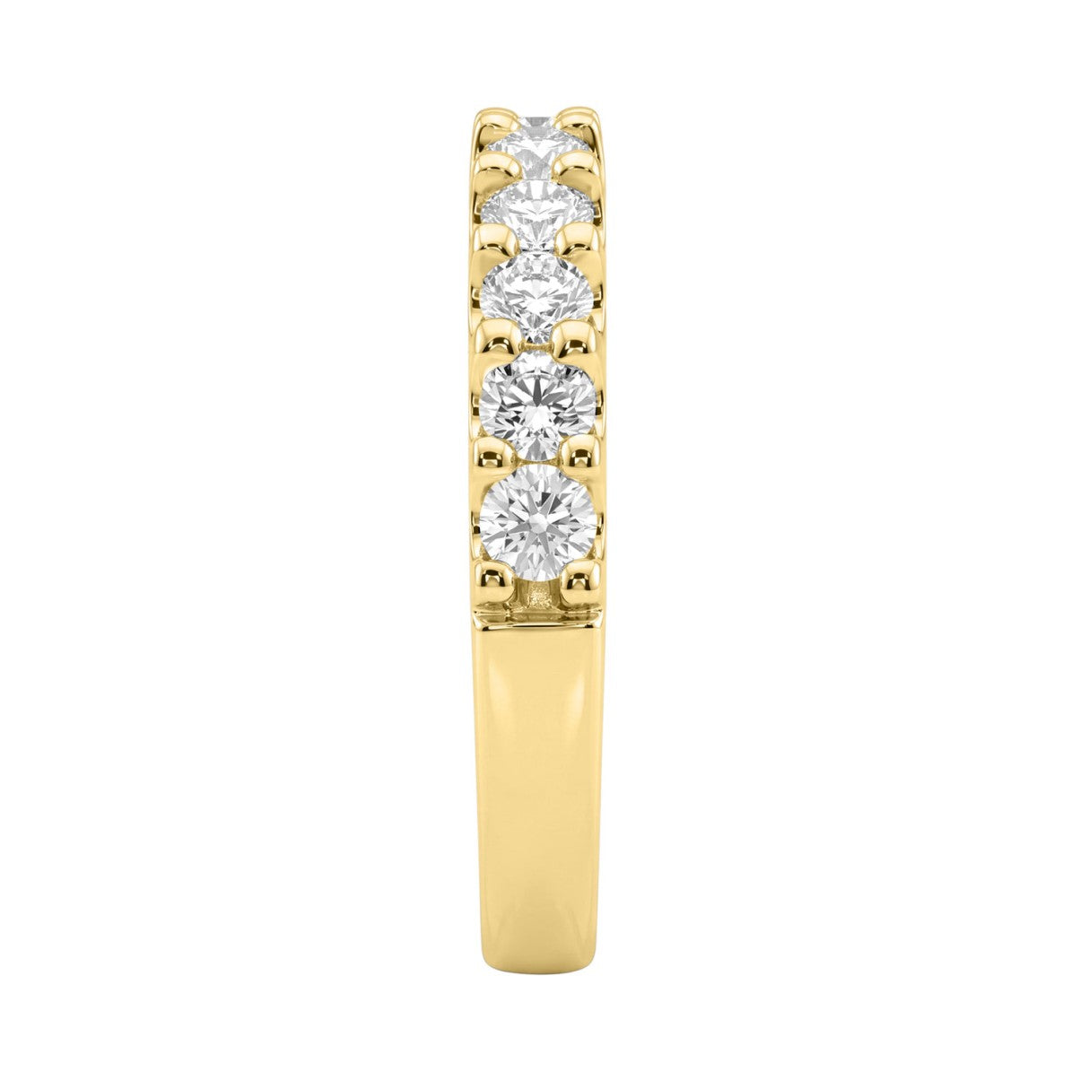 Luxury 14K Yellow Gold 1.00Ct Ladies Wedding Band With Round Brilliant Diamonds