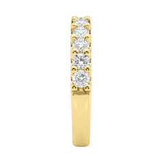 Luxury 14K Yellow Gold 1.00Ct Ladies Wedding Band With Round Brilliant Diamonds