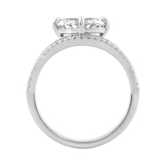 Luxury 14K White Gold 1 3/4Ct Lab Grown Diamond Ring 1 1/2Ct Oval Center And Round Diamond Ladies Engagement Ring (Color F-G -Clarity Vs1/Vs2)