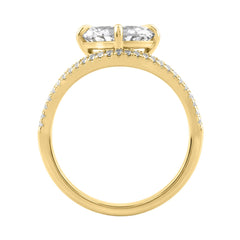 Luxury 14K Yellow Gold 1 3/4Ct Lab Grown Diamond Ring 1 1/2Ct Oval Center And Round Diamond Ladies Engagement Ring (Color F-G -Clarity Vs1/Vs2)