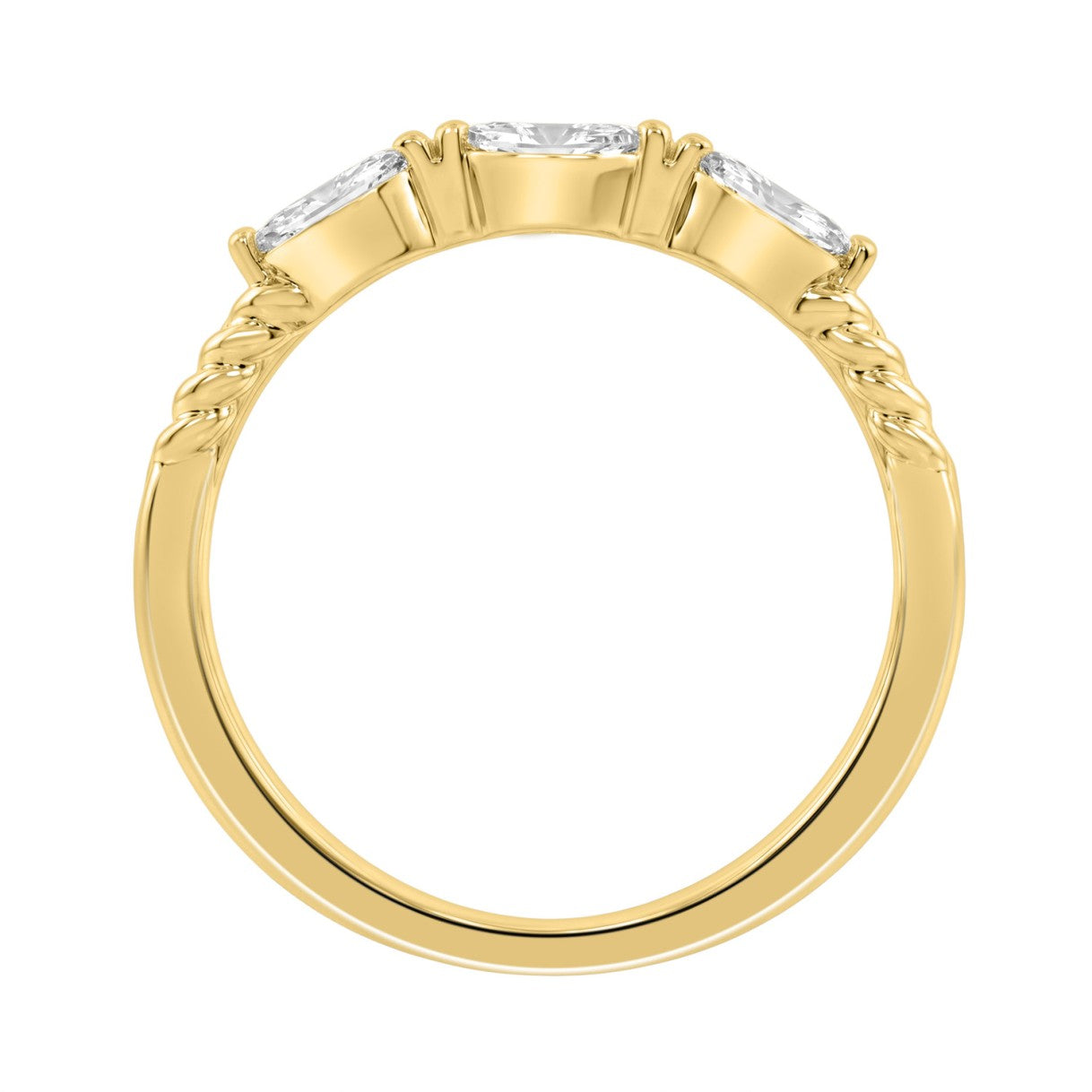 10K Yellow Gold Lab-Grown Diamond Ring For Women 3/8Ct Round & Marquise Fashion Ring (Color F-G -Clarity Vs1/Vs2)