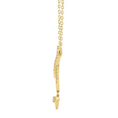 10K Yellow Gold Lab-Grown Diamond Star Charm Necklace 1/10Ct Round Dangle Necklace For Women (Color F-G -Clarity Vs1/Vs2)