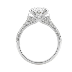 14K White Gold Oval &amp; Round Diamond Engagement Ring For  Ladies  4 1/2Ct Ring 4Ct Oval Center Stone (Color F-G -Clarity Vs1/Vs2)