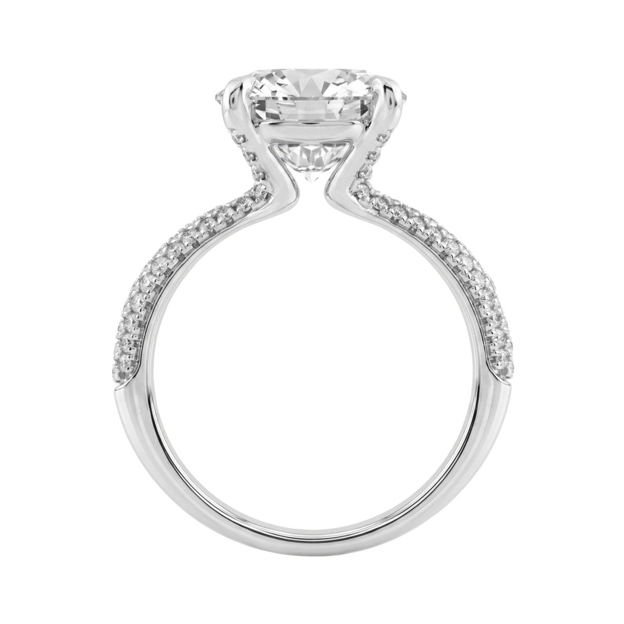 4 1/3Ct Round Brilliant Diamond Ring In 14K White Gold Elegant Ladies Engagement Ring 4Ct Round Center Stone (Color F-G -Clarity Vs1/Vs2)