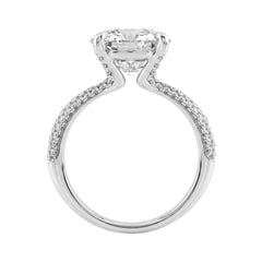 4 1/3Ct Round Brilliant Diamond Ring In 14K White Gold Elegant Ladies Engagement Ring 4Ct Round Center Stone (Color F-G -Clarity Vs1/Vs2)