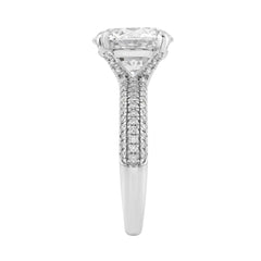 4 1/3Ct Round Brilliant Diamond Ring In 14K White Gold Elegant Ladies Engagement Ring 4Ct Round Center Stone (Color F-G -Clarity Vs1/Vs2)