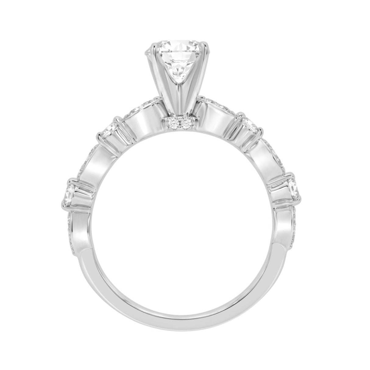 Lab Grown Diamond Engagement Ring 1 1/4Ct White Gold 14K Round Brilliant Cut Ring With 1.00 Ct Center Stone For Women (Color F-G -Clarity Vs1/Vs2)