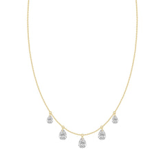 14K Yellow Gold 2.00 Ct Pear Shape Diamond Necklace For Women Pear Cut Diamond Fine Luxury Jewelry Gift