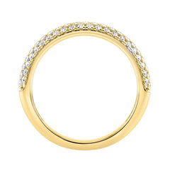 Luxury 14K Yellow Gold 1/2Ct Round Diamond Band For Women Elegant Wedding Or Anniversary Ring