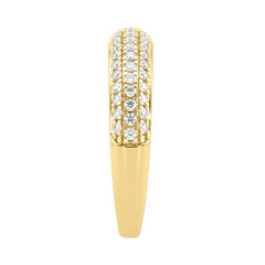 Luxury 14K Yellow Gold 1/2Ct Round Diamond Band For Women Elegant Wedding Or Anniversary Ring