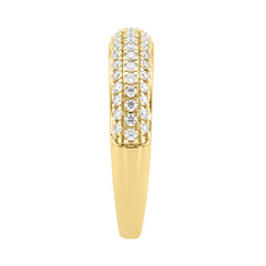Luxury 14K Yellow Gold 1/2Ct Round Diamond Band For Women Elegant Wedding Or Anniversary Ring